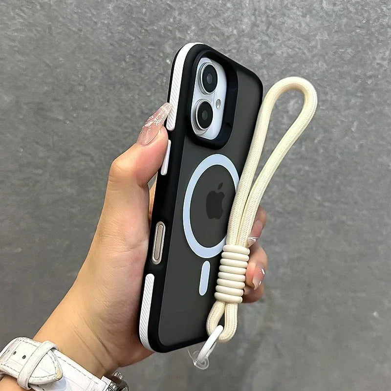Luxury MagSafe Matte Case with Lanyard