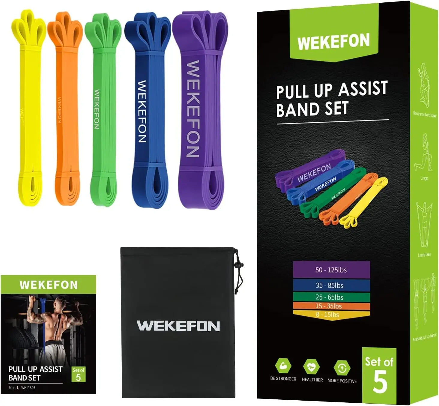 5PC Heavy Duty Pull-Up Bands Set