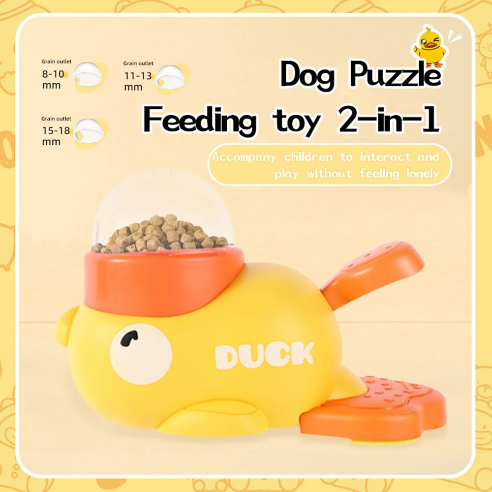 Gelbes Hunde-Puzzle-Futterspielzeug in Entenform