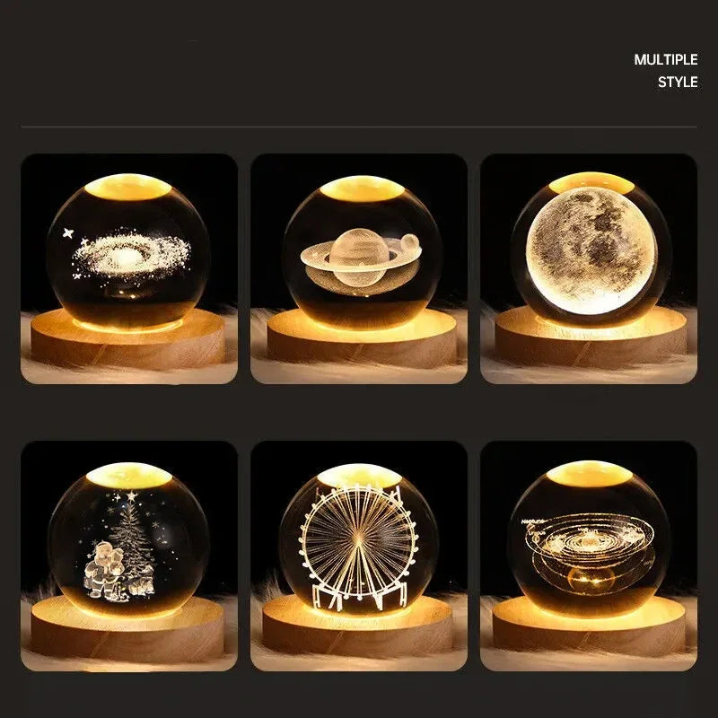 USB Crystal Ball Galaxy Table Lamp