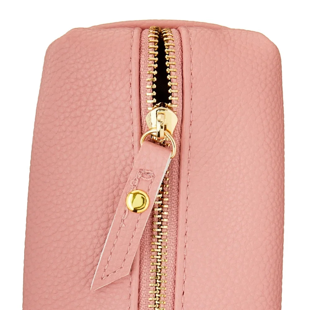 Simulated Leather Pencil Case Gold Zip