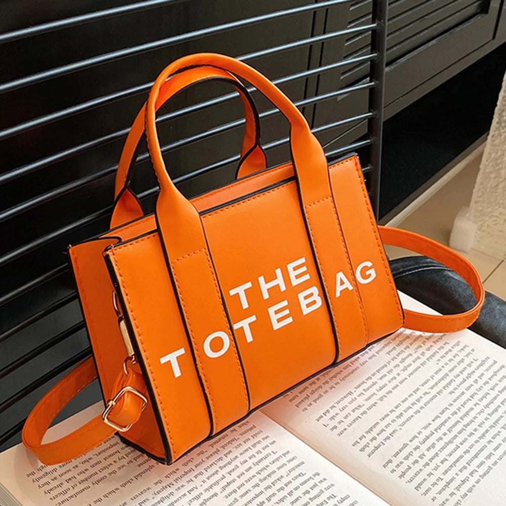 Contrast Letter PU Leather Crossbody Bag