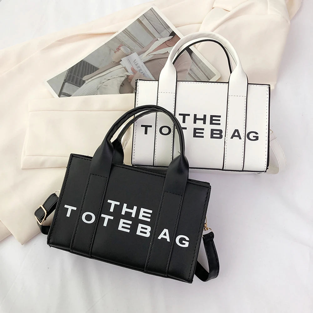 Contrast Letter PU Leather Crossbody Bag