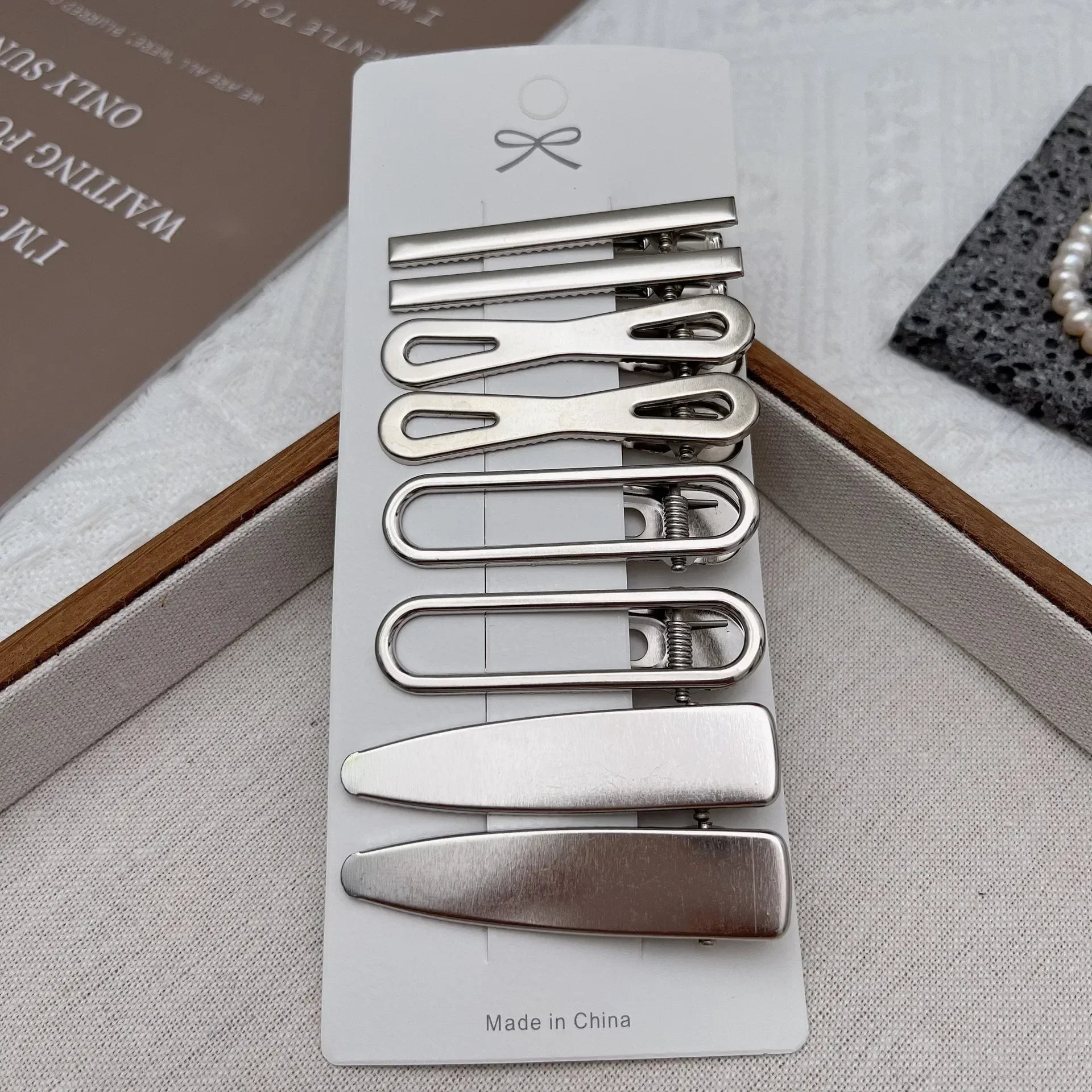 Y2K Silver Metal Duckbill Hair Clips