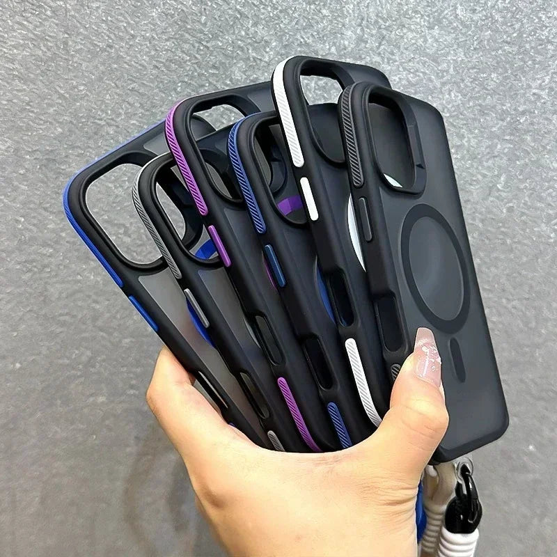 Luxury MagSafe Matte Case with Lanyard