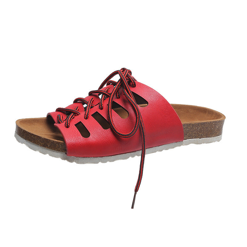 Lace-Up Roman Flat Sandals for Women