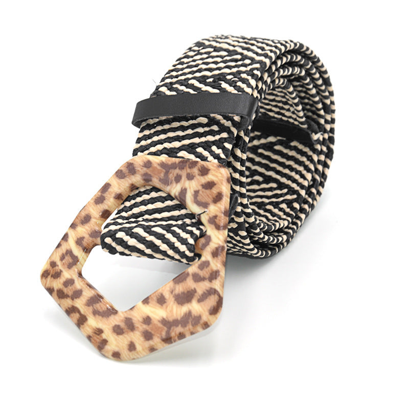 Ceinture large en coton et lin