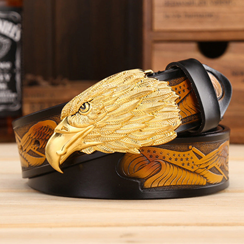 Men’s Eagle Buckle Leather Belt