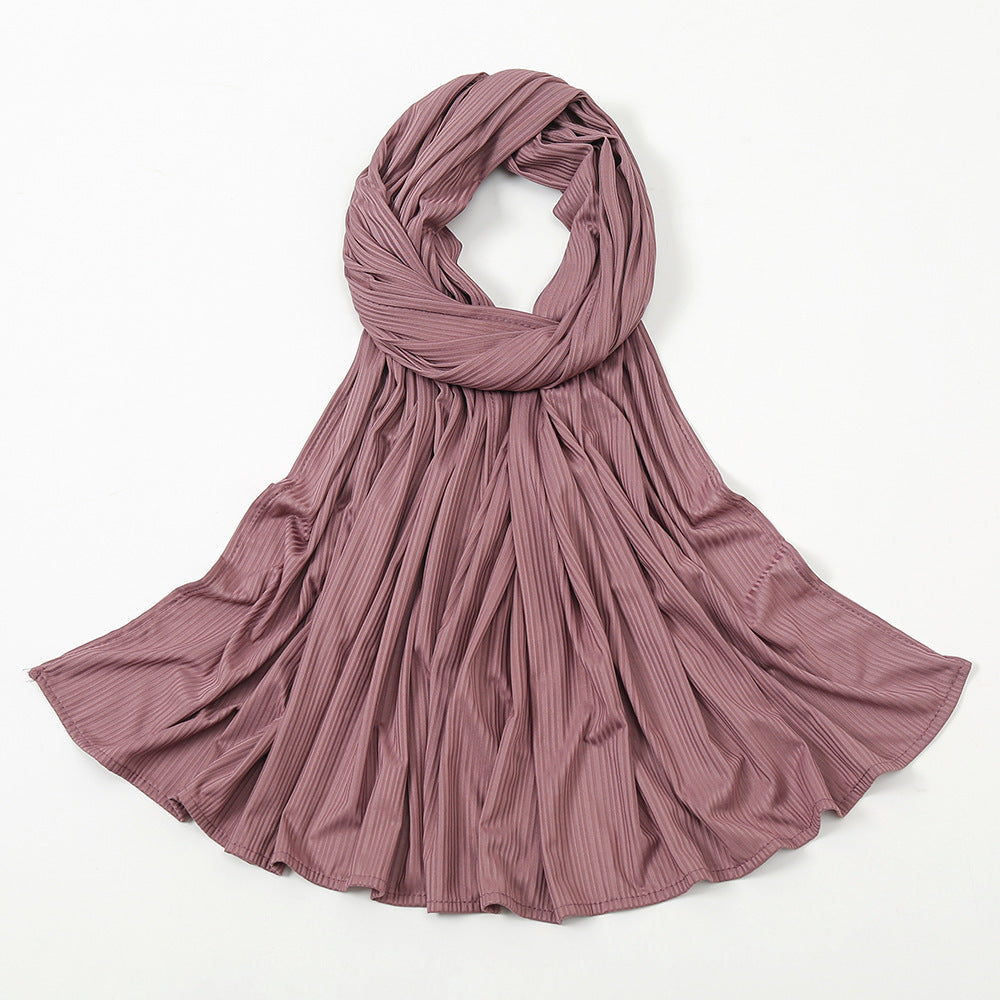 Écharpe en tricot de coton rayé pour femme