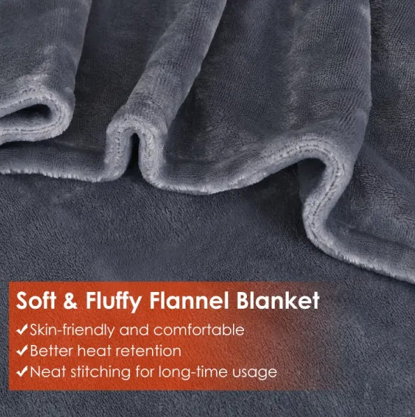 USB Heated Blanket Poncho Wrap 59x31 in