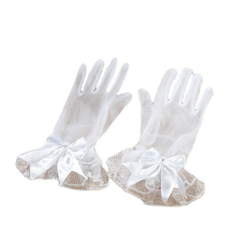 Crystal Tulle Bridal Wedding Gloves