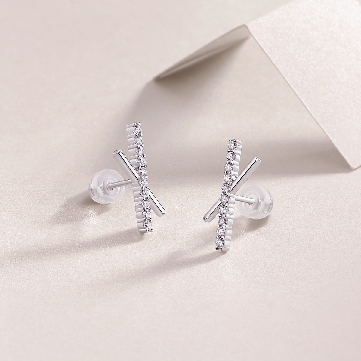 Sky Meteor Moissanite Silver Earrings
