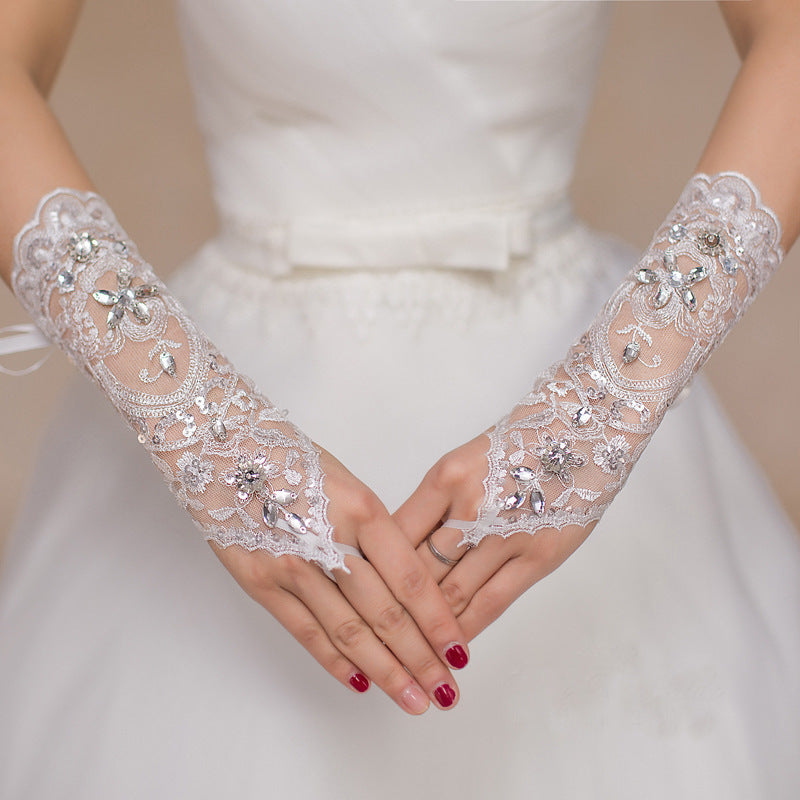 Bridal Long Fingerless Wedding Gloves