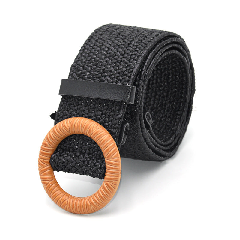 Ceinture large en coton et lin