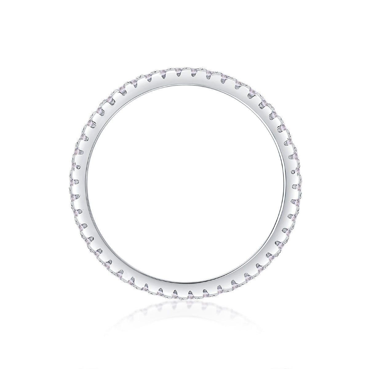 Dreireihiges Moissanit-Silberring-Set