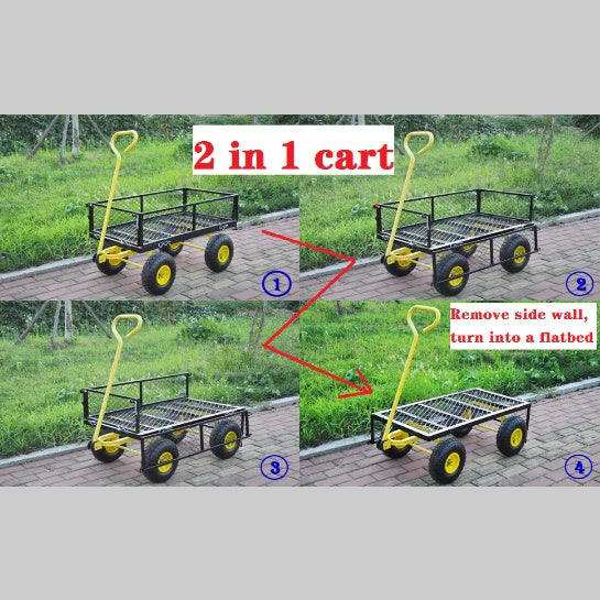 Carriage Gartenwagen aus Stahl mit Schwenkgriff
