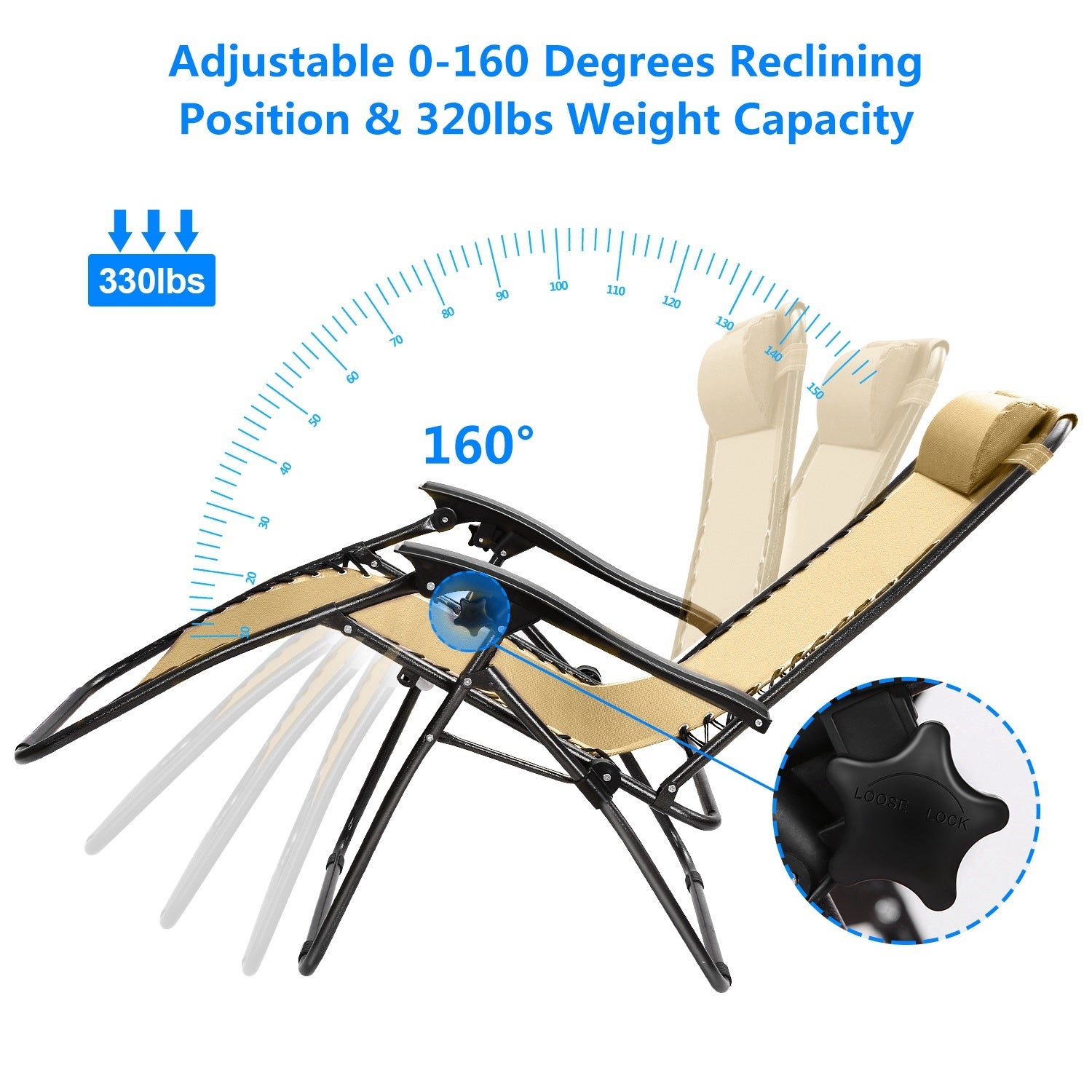 2er-Pack Zero Gravity Loungesessel