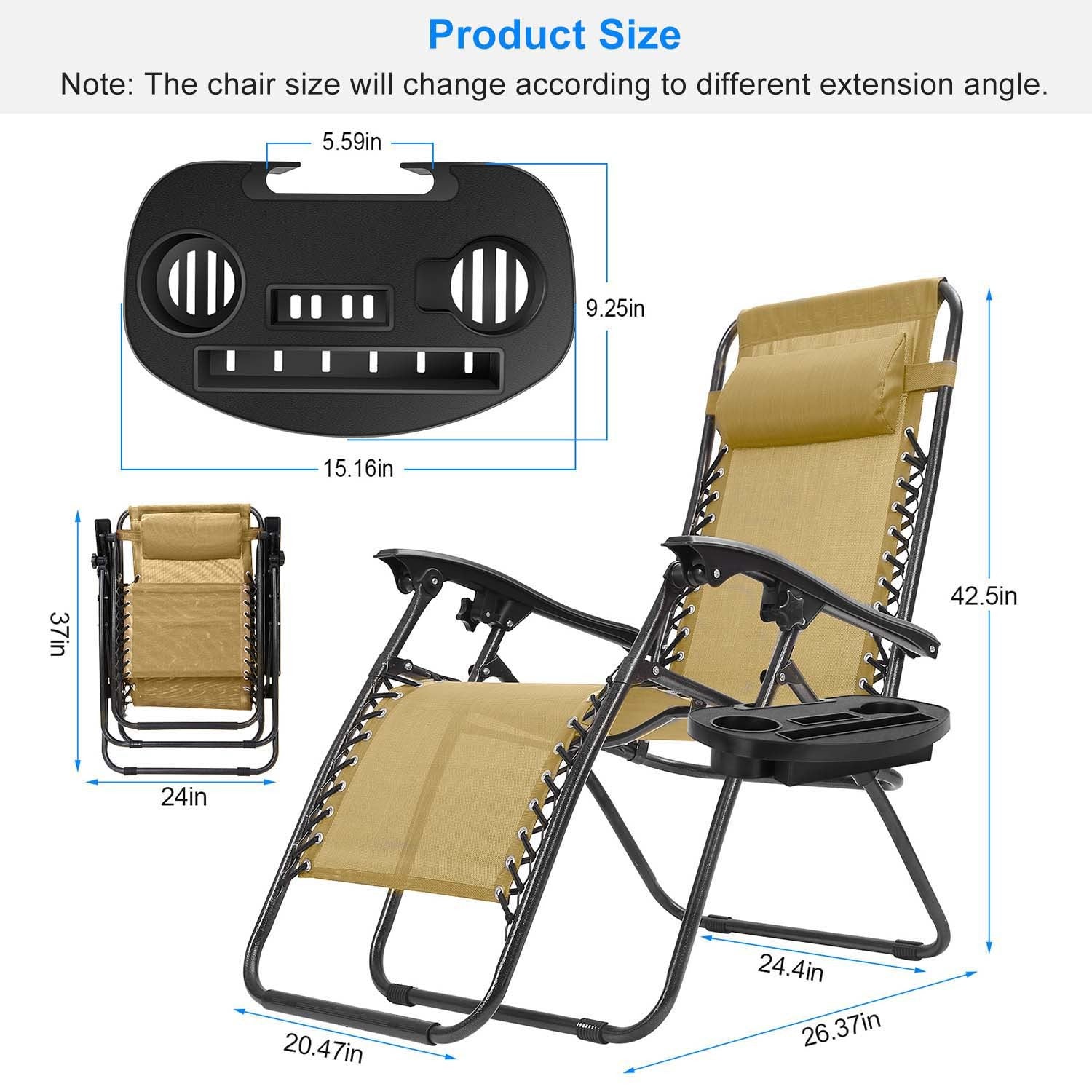 2er-Pack Zero Gravity Loungesessel