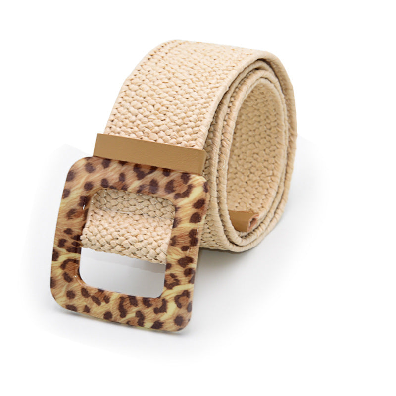 Ceinture large en coton et lin