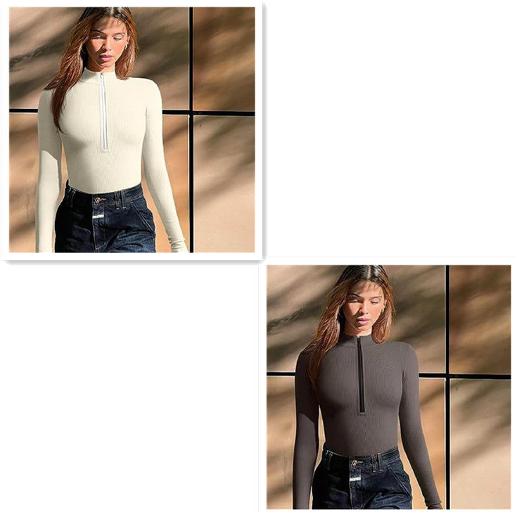 Slim Fit Jumpsuit mit Reißverschluss