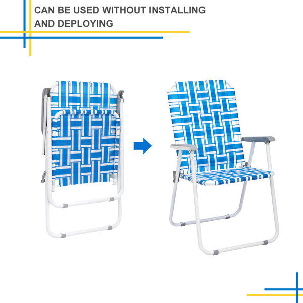 2pcs Striped Beach Chairs