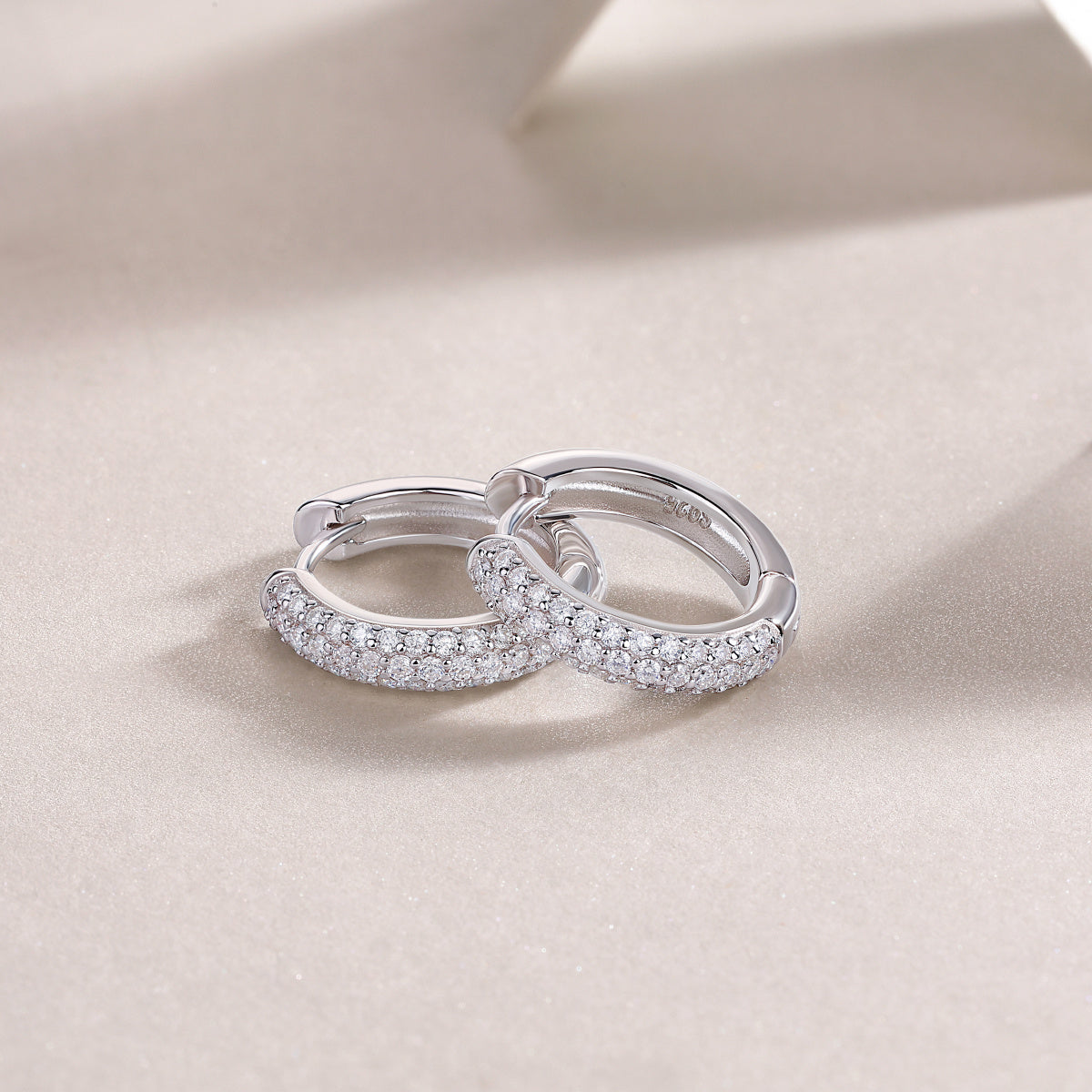 Corner Star Moissanite Silver Earrings