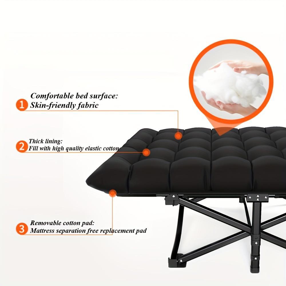 Black Heavy Duty Foldable Camp Cot