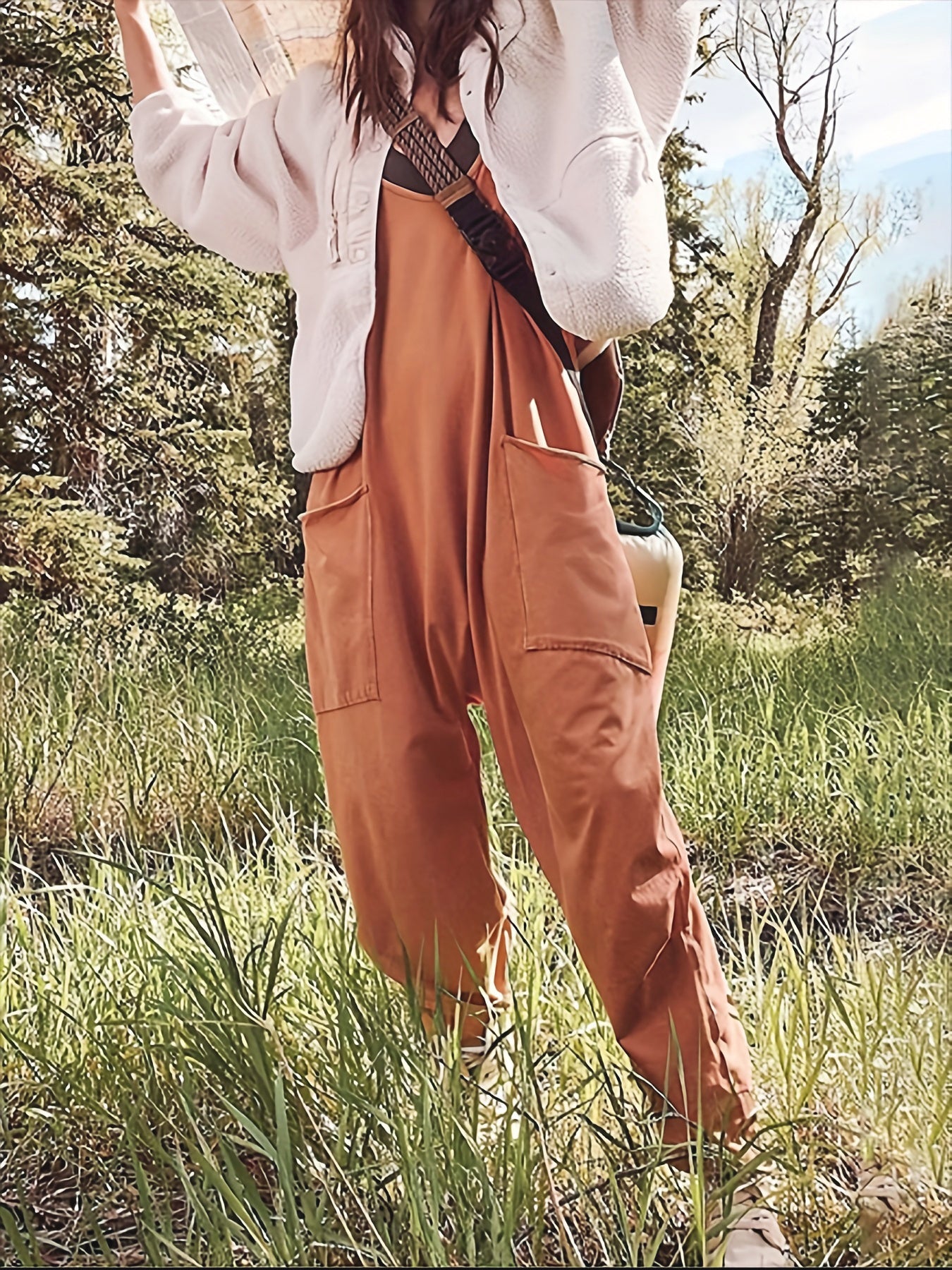 Ärmelloser Sommer-Overall mit Taschen