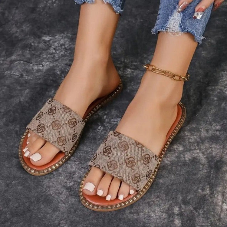 Summer Floral Flat Beach Sandals