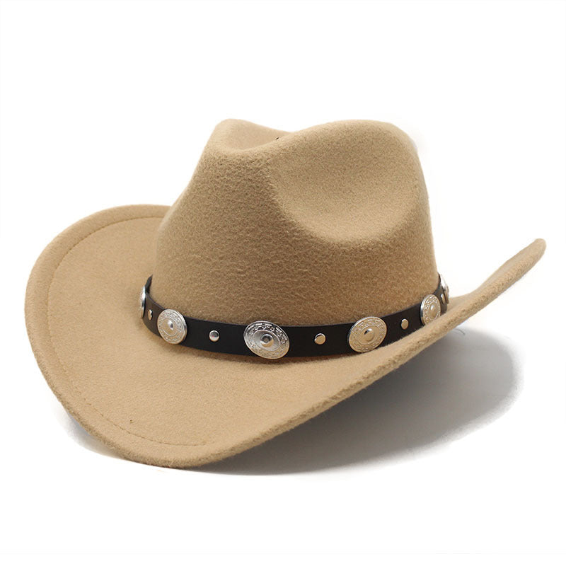Chapeaux de cowboy western en laine de style minoritaire