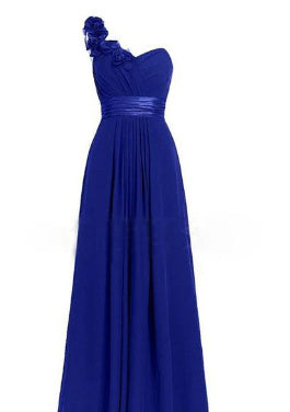 Multicolor Slanted Neck Maxi Dress