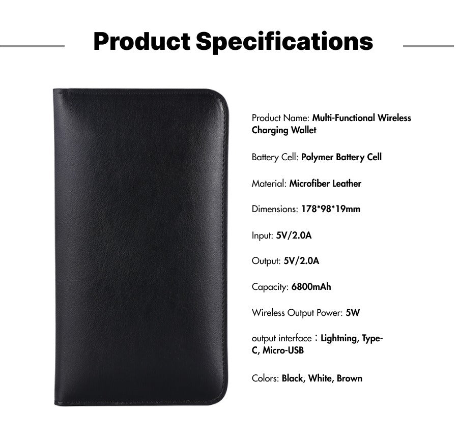 Charging Wallet with Built-In Power Bank