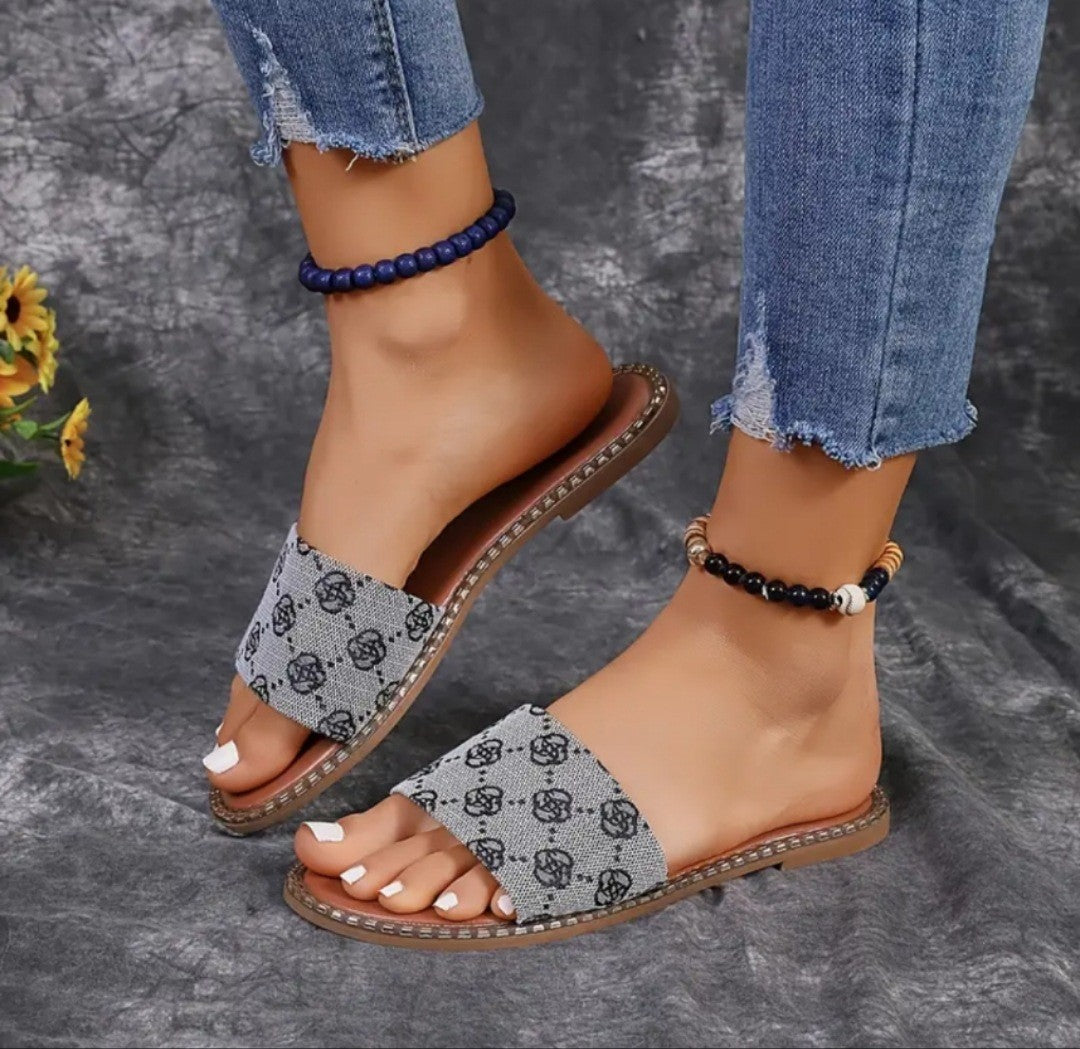 Summer Floral Flat Beach Sandals