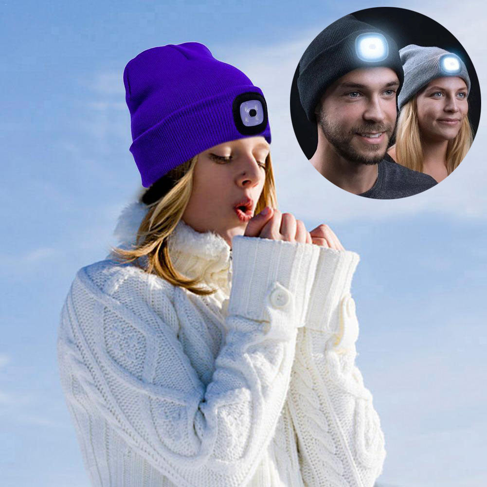 Bonnet en tricot lumineux à LED