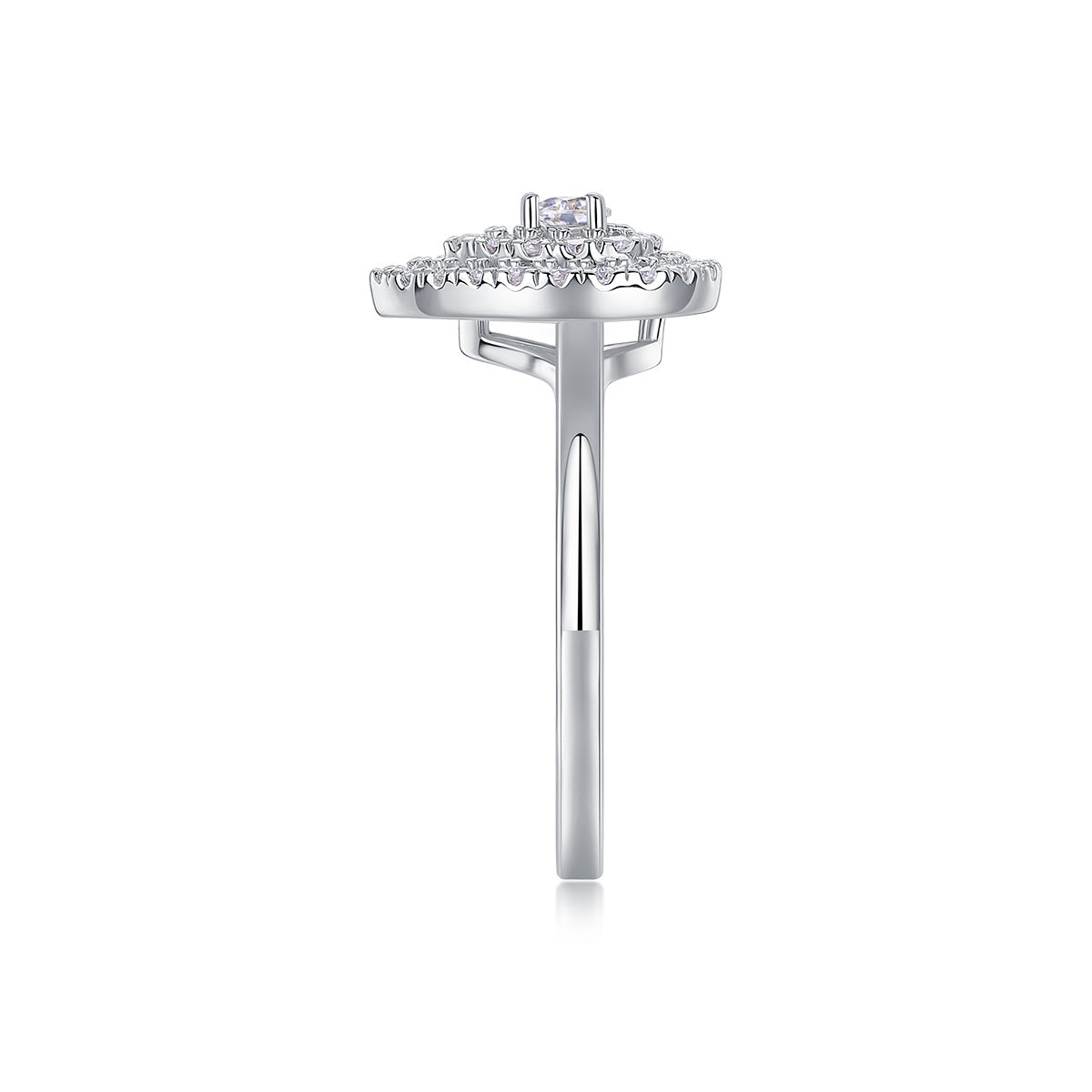 Set of Large Moissanite Silver Rings