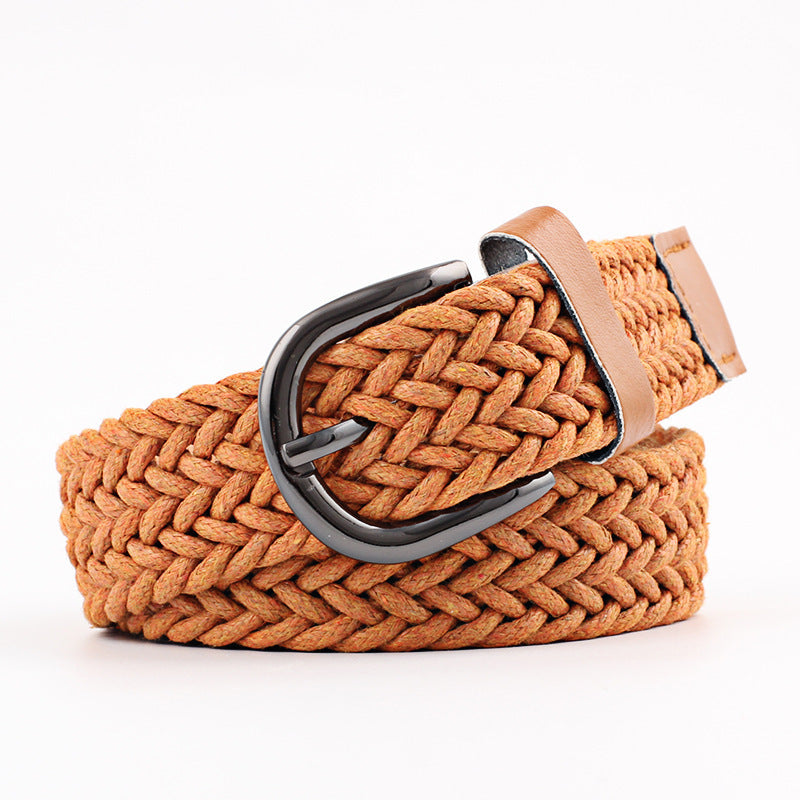 Ceinture large en coton et lin