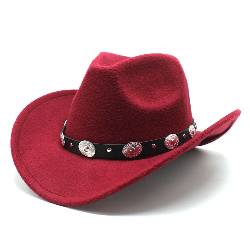 Chapeaux de cowboy western en laine de style minoritaire