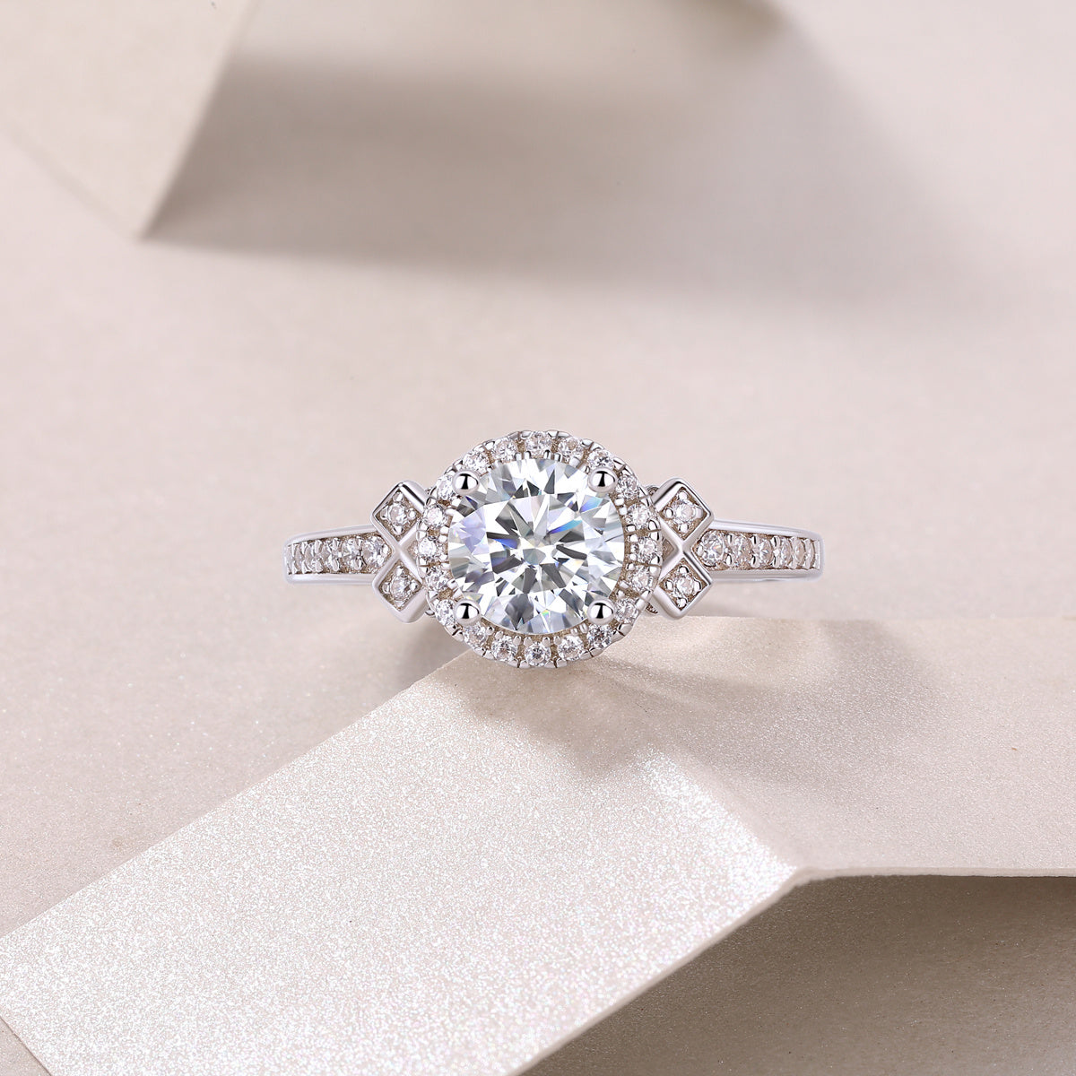 Lighthouse Moissanite Silver Ring Set