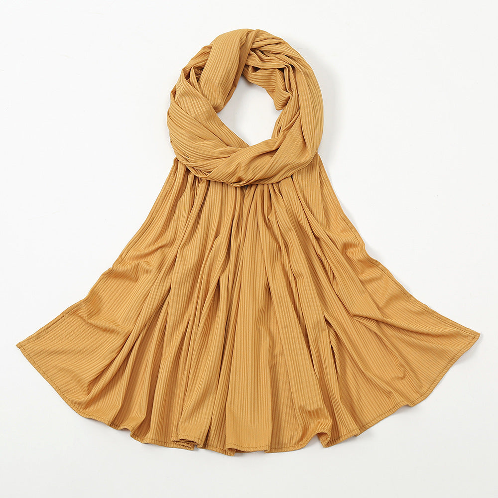 Écharpe en tricot de coton rayé pour femme