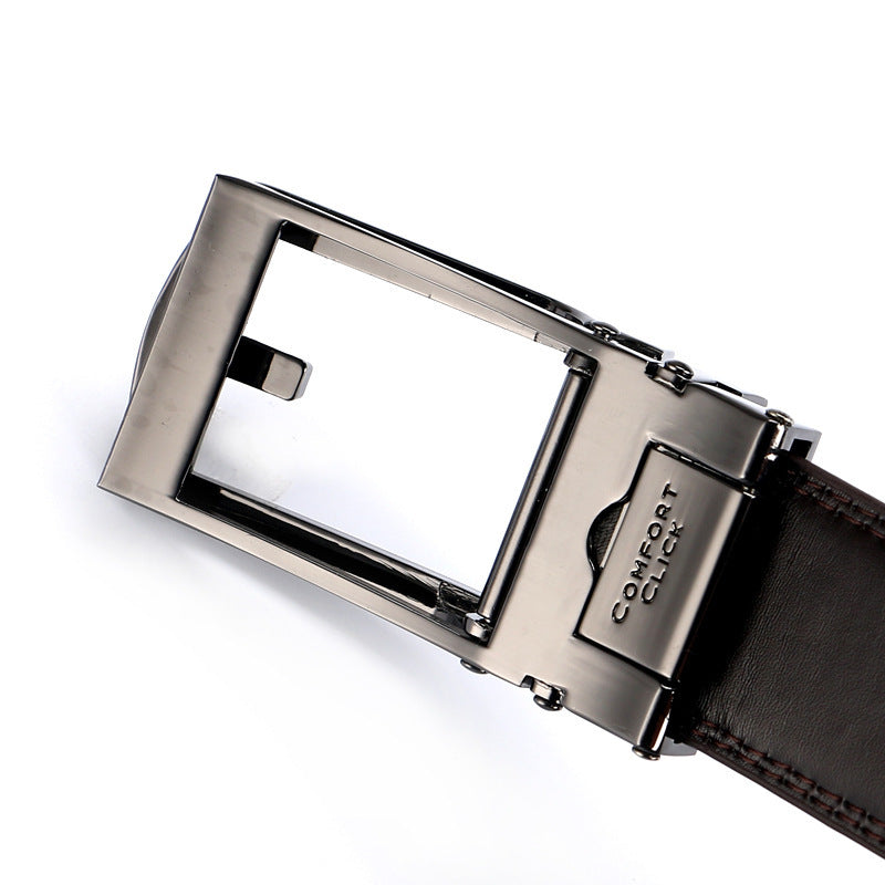 Men’s Auto Buckle Cowhide Dress Belt