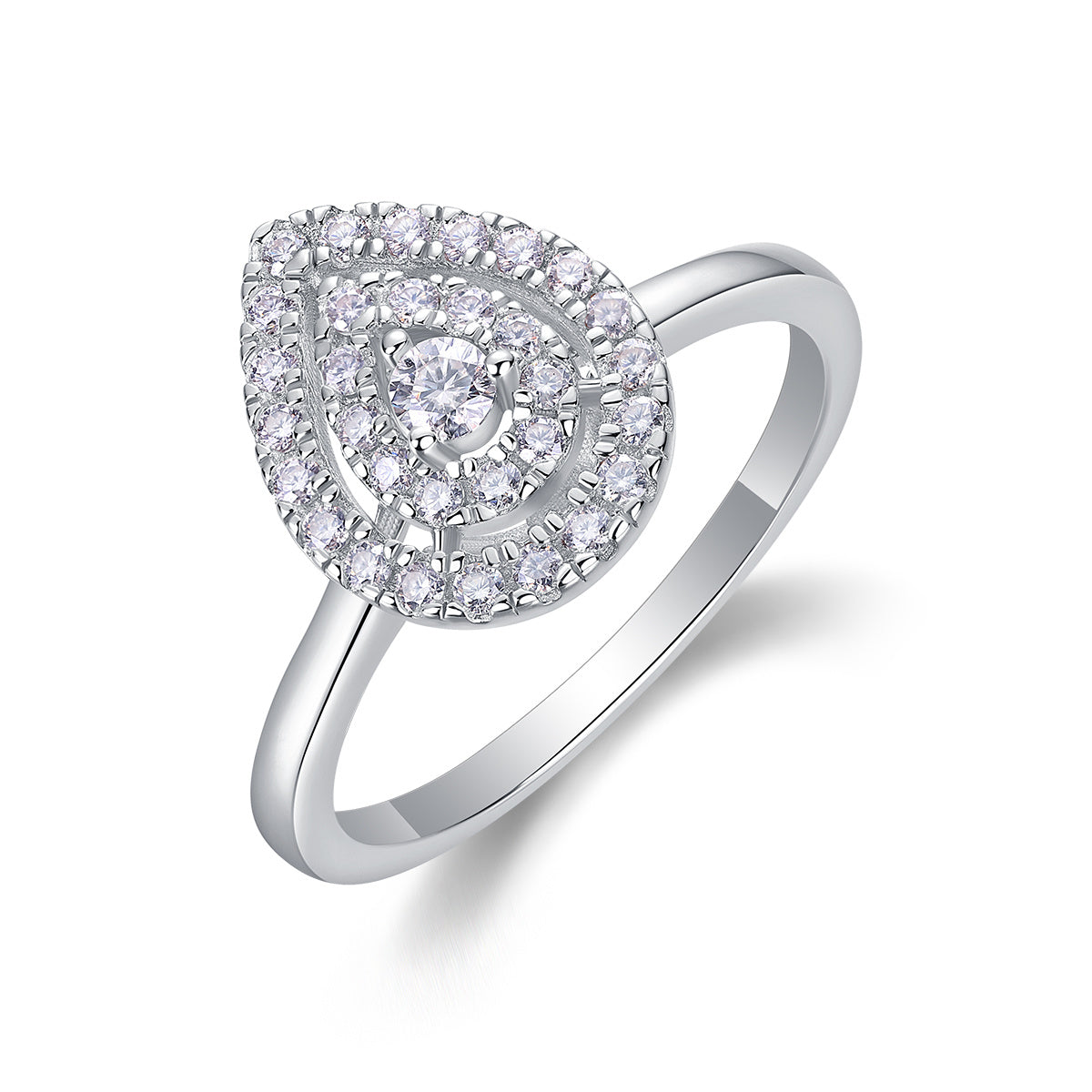Set of Large Moissanite Silver Rings