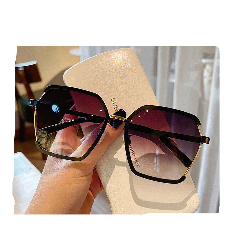 Ins Vintage Halbrahmen-Sonnenbrille