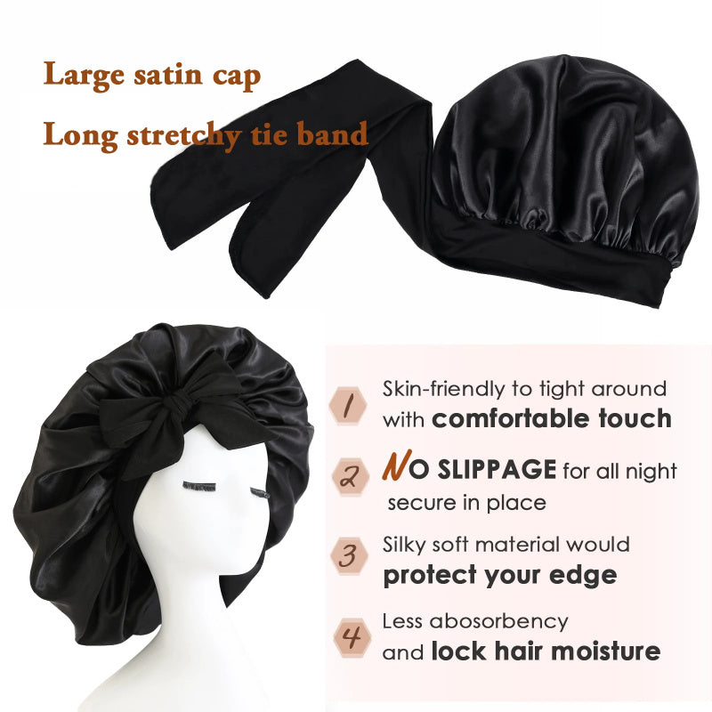 Silk Satin Bonnet for Curly Hair
