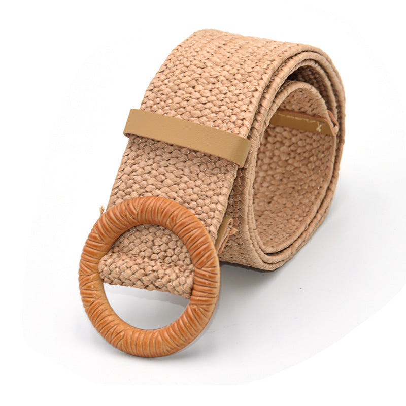 Ceinture large en coton et lin