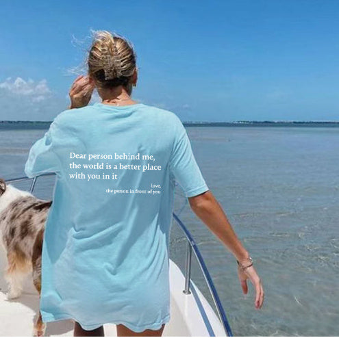 T-shirt à slogan imprimé pour femme
