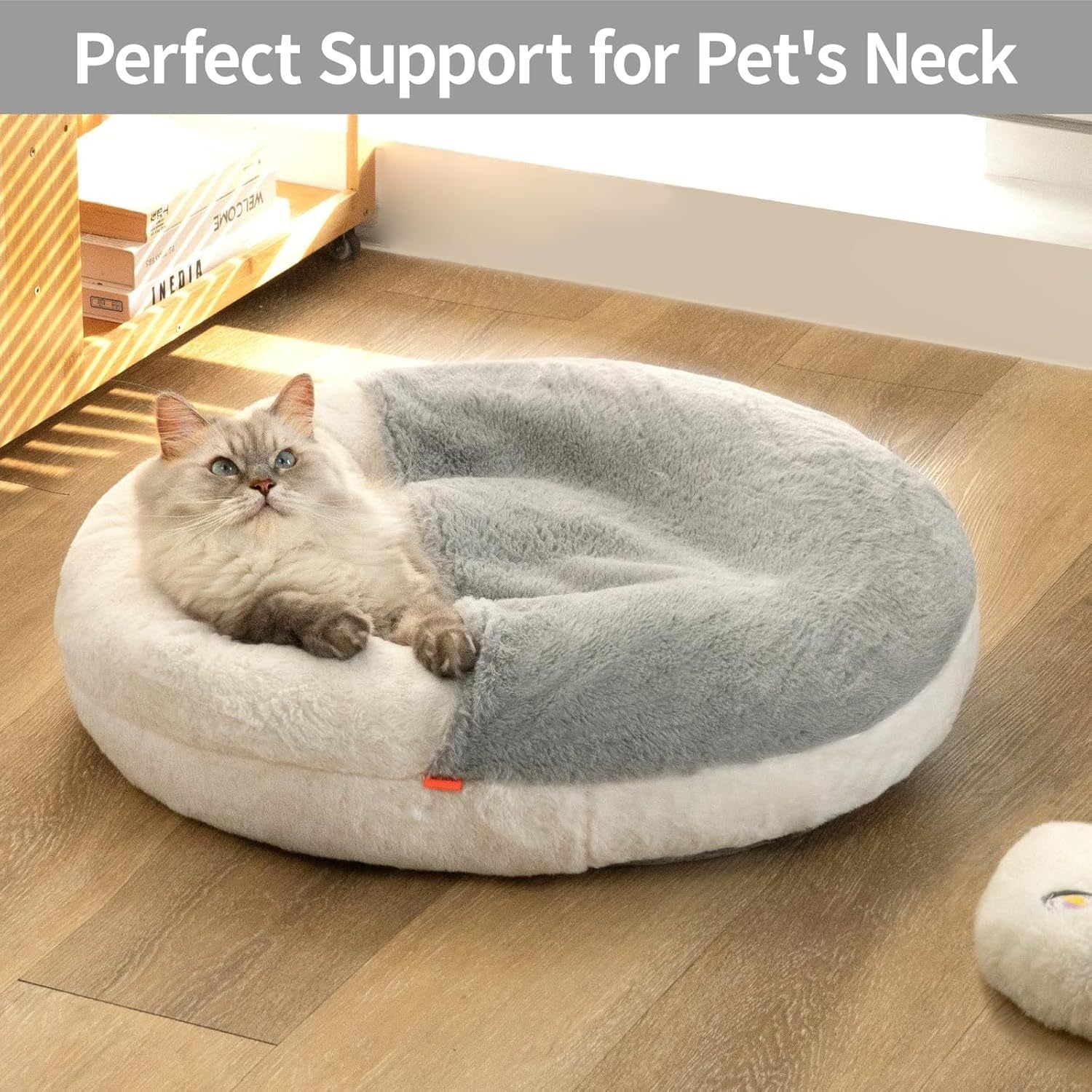 MEWOOFUN Enclosed Cat Bed Cave 22"x22"