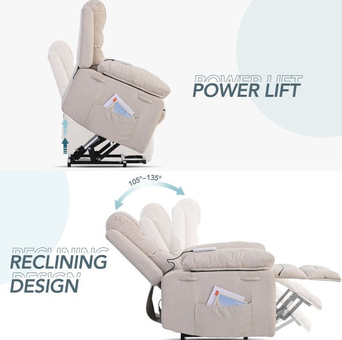 Power Lift Massage-Relaxsessel Blau