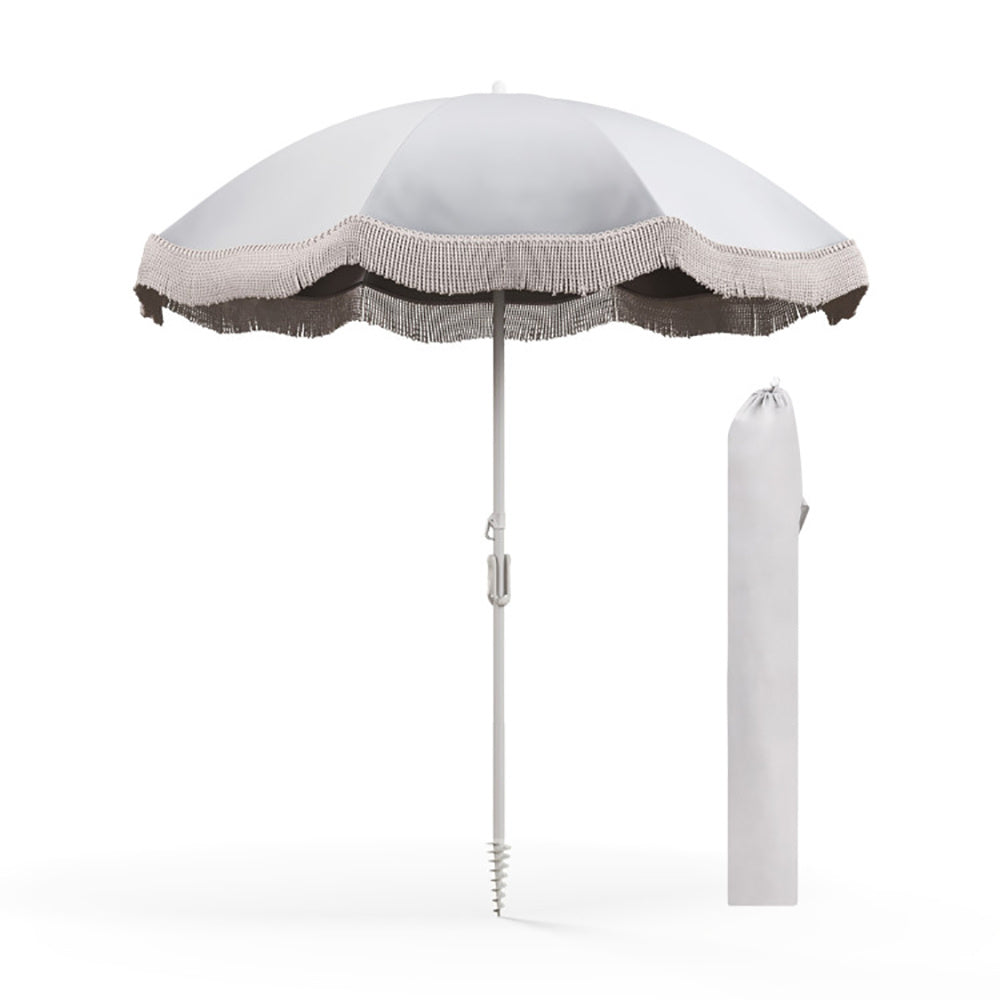 6.5FT Fringe Beach Umbrella w/ Tilt