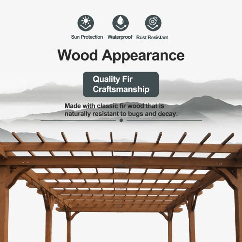 12x16 Holz-Traubenpergola für den Außenbereich