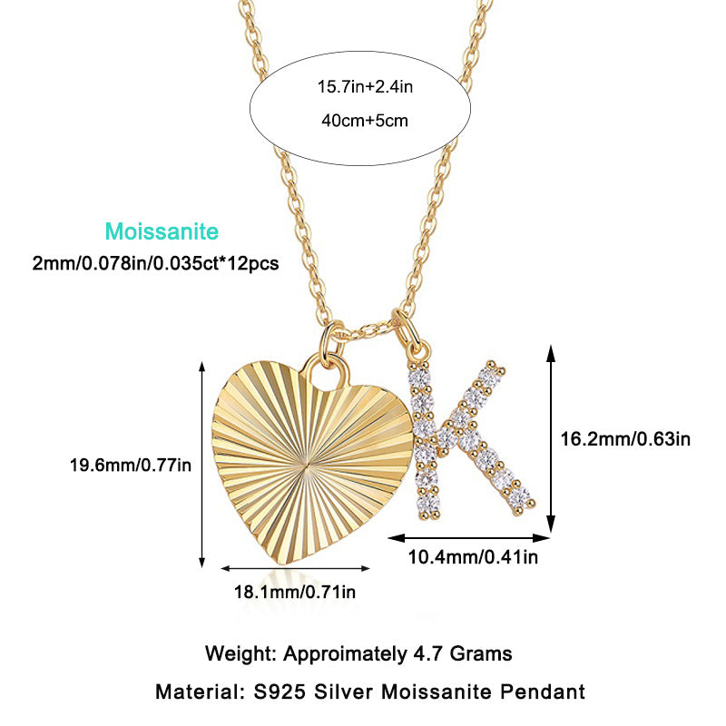 Herz der Herzen Moissanit Halsketten-Set